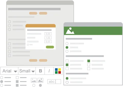 Illustration de la personnalisation d'un examen ou d'un test.